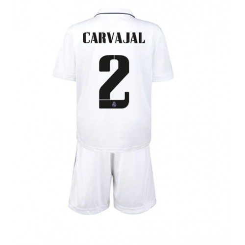 Real Madrid Daniel Carvajal #2 Hjemmedraktsett Barn 2022-23 Kortermet (+ Korte bukser) Real Madrid Daniel Carvajal #2 Hjemmedraktsett Barn 2022-23 Kortermet (+ Korte bukser)